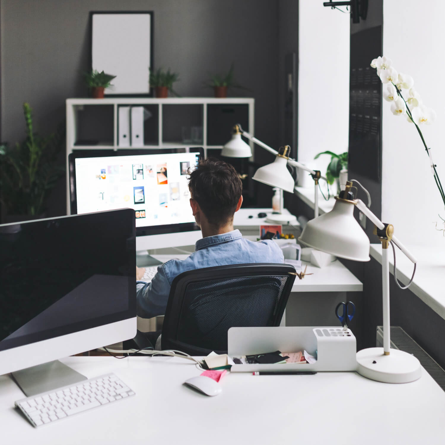 Developer at workspace